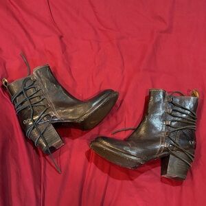 Bed Stu Dark Brown Leather Ankle Boots